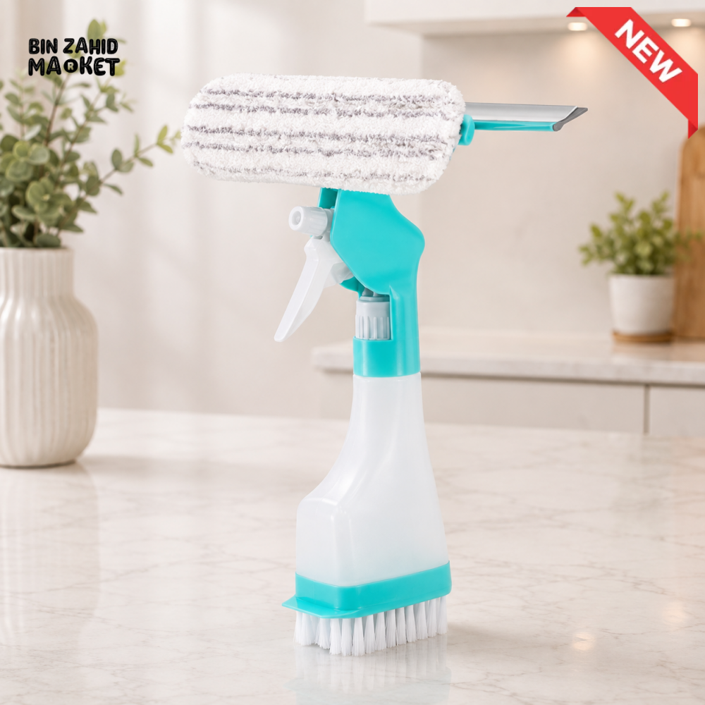 MULTIFUNCTION SPRAY WINDOW CLEANING BRUSH WITH SQUEEGEE