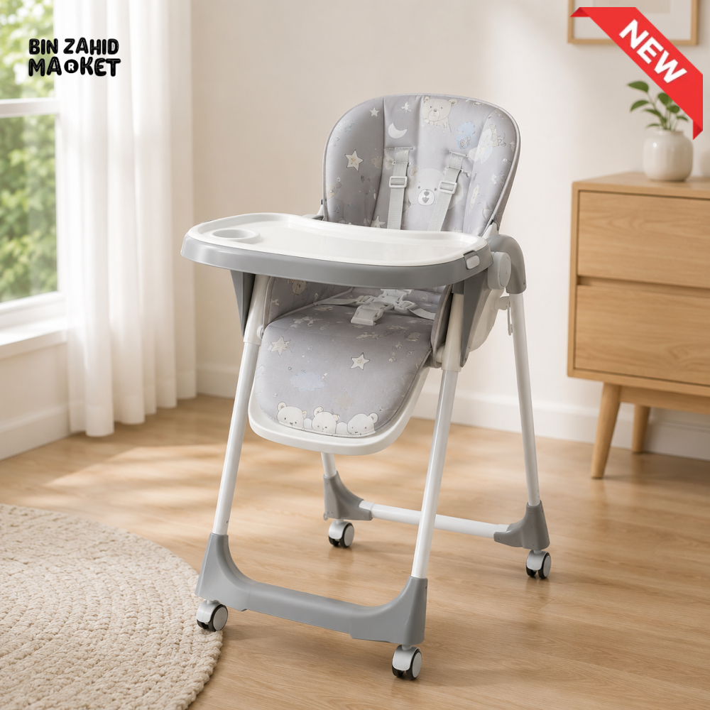 MULTIFUNCTIONAL BABY FEEDING HIGH CHAIR - GREY