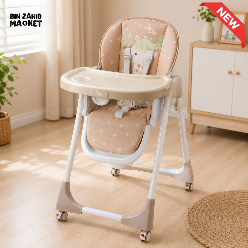 MULTIFUNCTIONAL BABY FEEDING HIGH CHAIR - KHAKI