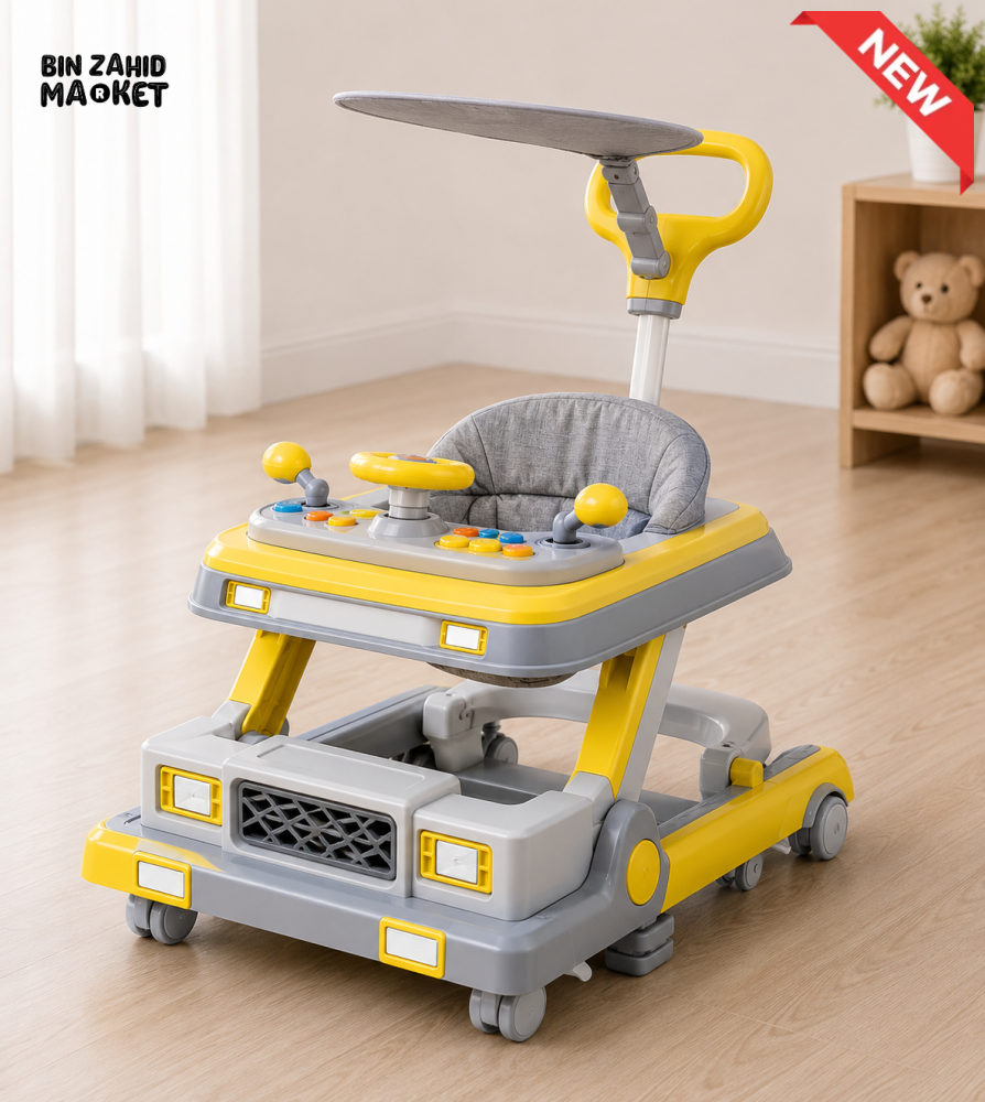 MULTIFUNCTIONAL BABY WALKER - YELLOW