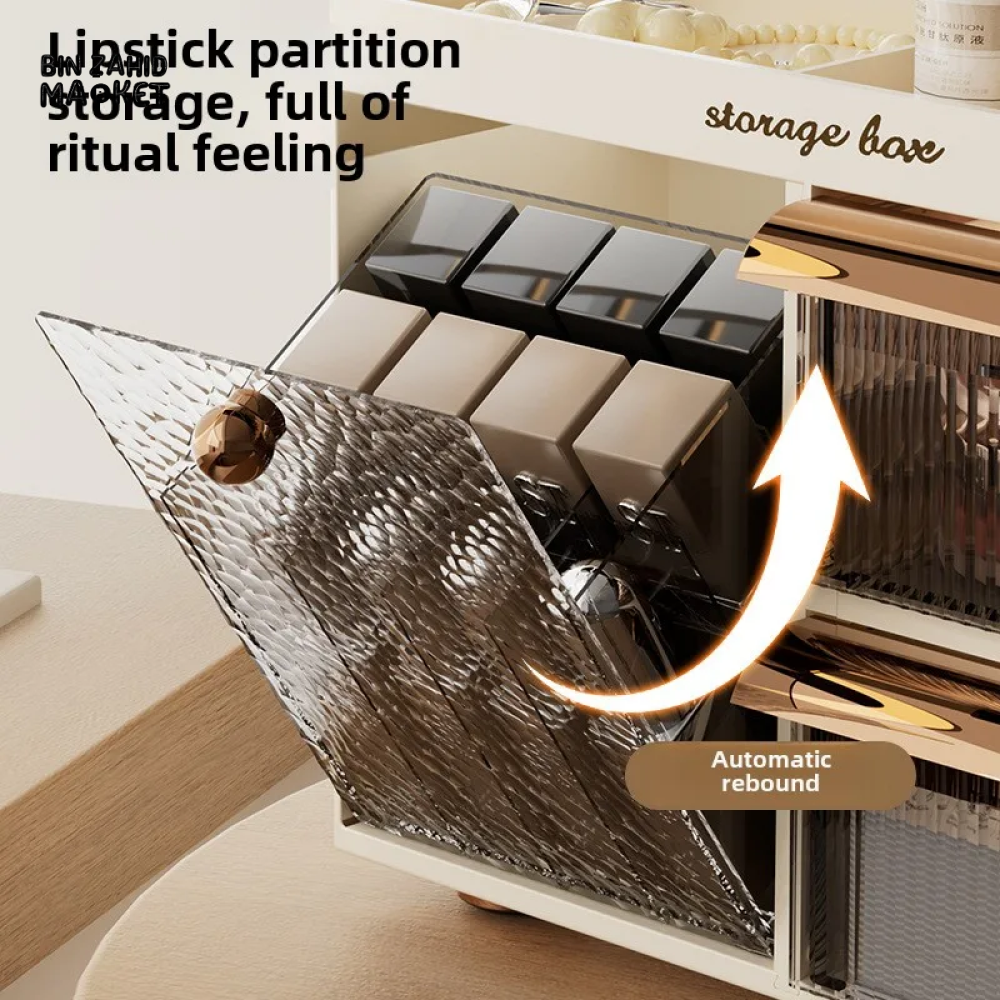 MULTIFUNCTIONAL DRAWER MAKEUP BOX COSMETIC & SKINCARE STORAGE FOR DESKTOP DORMITORY & VANITY
