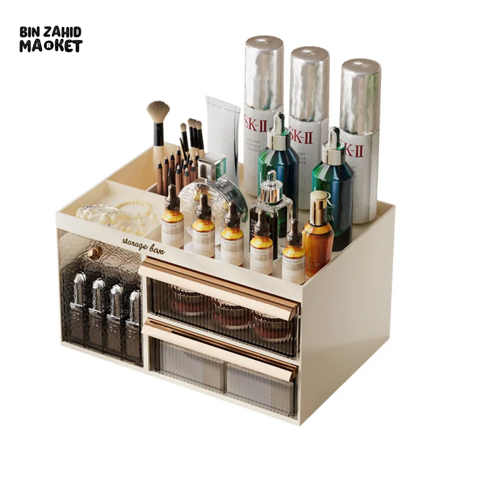 MULTIFUNCTIONAL DRAWER MAKEUP BOX COSMETIC & SKINCARE STORAGE FOR DESKTOP DORMITORY & VANITY
