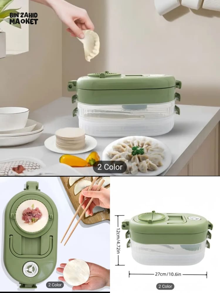 MULTIFUNCTIONAL DUMPLING MAKER MANUAL DOUGH PRESS MOLD PLASTIC STORAGE BOX FOR DUMPLINGS