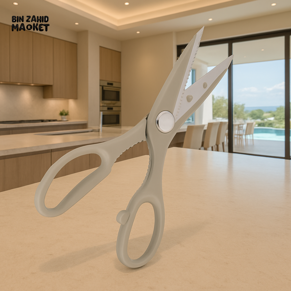 MULTIFUNCTIONAL KITCHEN SCISSORS WITH SOFT GRIP – STAINLESS STEEL FOOD SHEARS FOR HOME COOKING