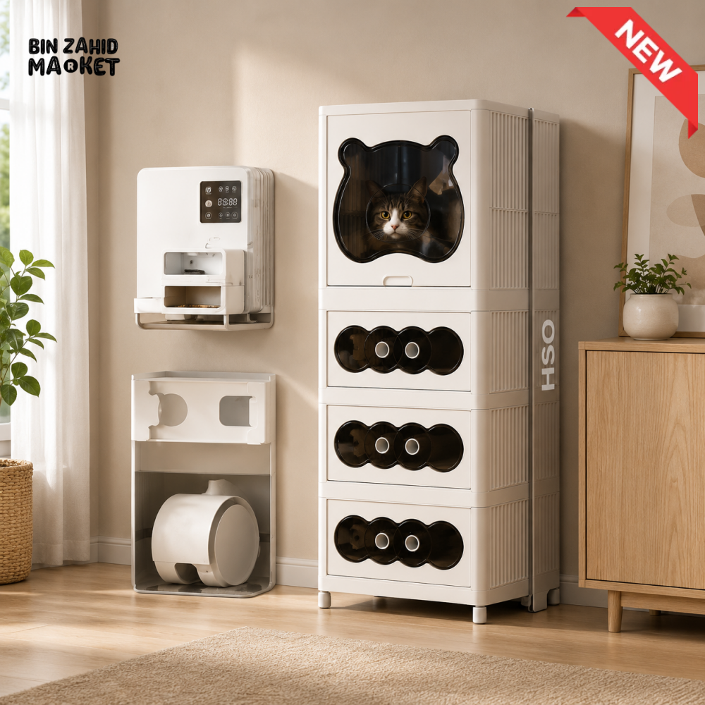 MULTIFUNCTIONAL MODULAR STORAGE CABINET WITH DRAWERS AND SIDE SHELVES