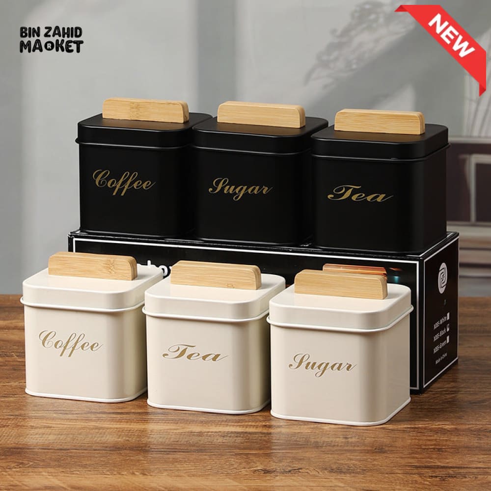 MULTIFUNCTIONAL SQUARE SEALED STORAGE JAR 3 PIECES – AIRTIGHT CONTAINER FOR CEREALS SNACKS DRIED FRUITS TEA CANDY &