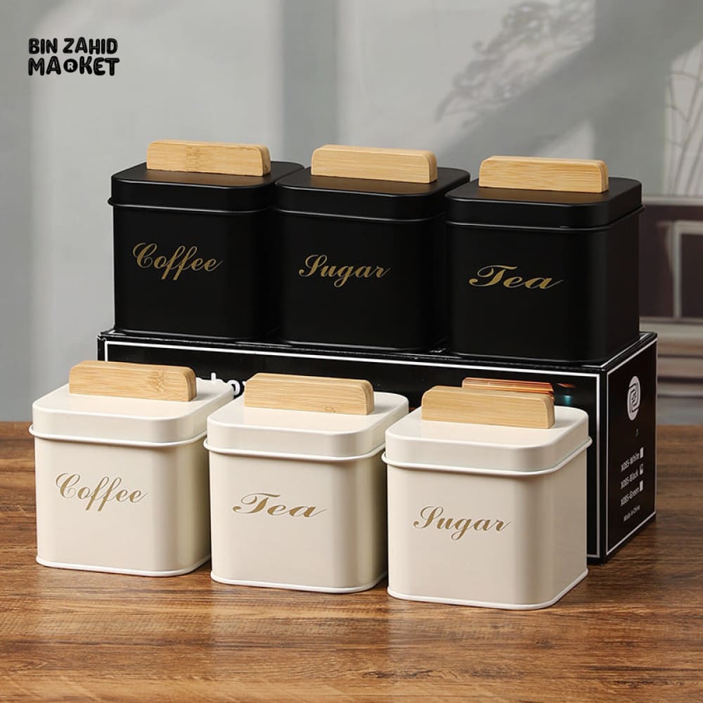 MULTIFUNCTIONAL SQUARE SEALED STORAGE JAR 3 PIECES – AIRTIGHT CONTAINER FOR CEREALS SNACKS DRIED FRUITS TEA CANDY &