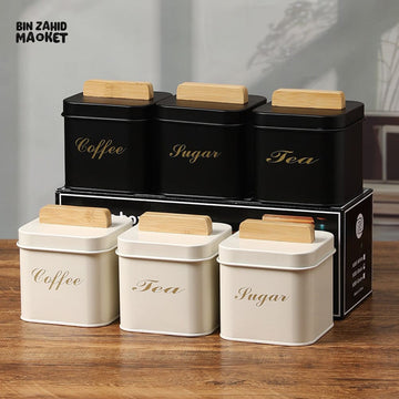 MULTIFUNCTIONAL SQUARE SEALED STORAGE JAR 3 PIECES – AIRTIGHT CONTAINER FOR CEREALS SNACKS DRIED FRUITS TEA CANDY &
