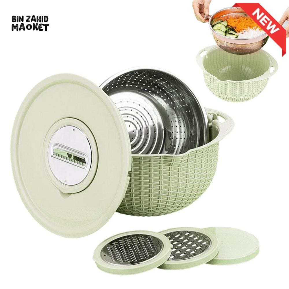 MULTIFUNCTIONAL STAINLESS STEEL STRAINER & DRAIN BASKET BOWL SET