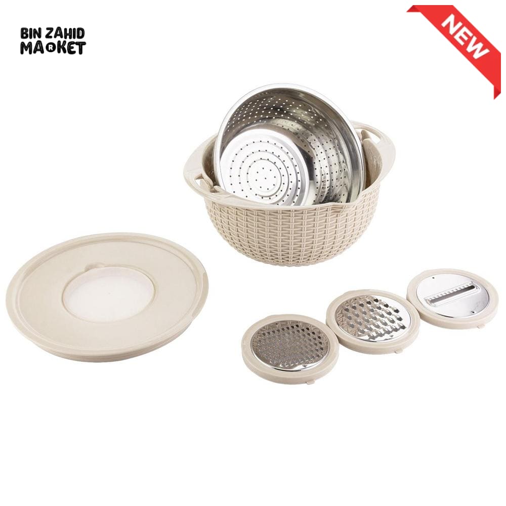MULTIFUNCTIONAL STAINLESS STEEL STRAINER & DRAIN BASKET BOWL SET