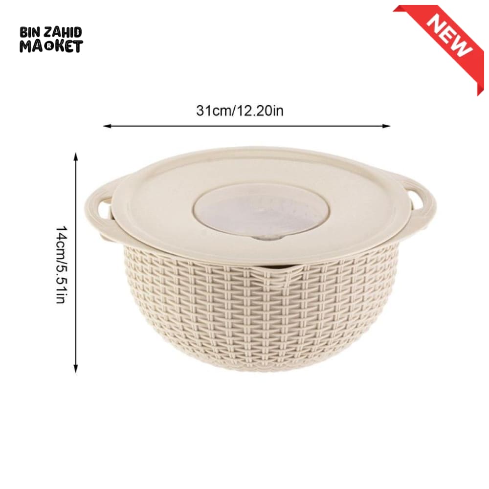 MULTIFUNCTIONAL STAINLESS STEEL STRAINER & DRAIN BASKET BOWL SET