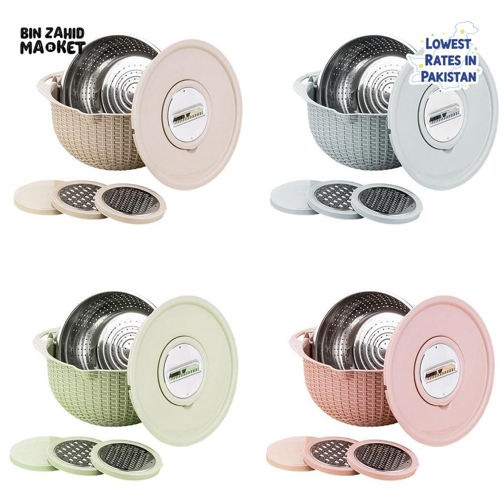 MULTIFUNCTIONAL STAINLESS STEEL STRAINER & DRAIN BASKET BOWL SET