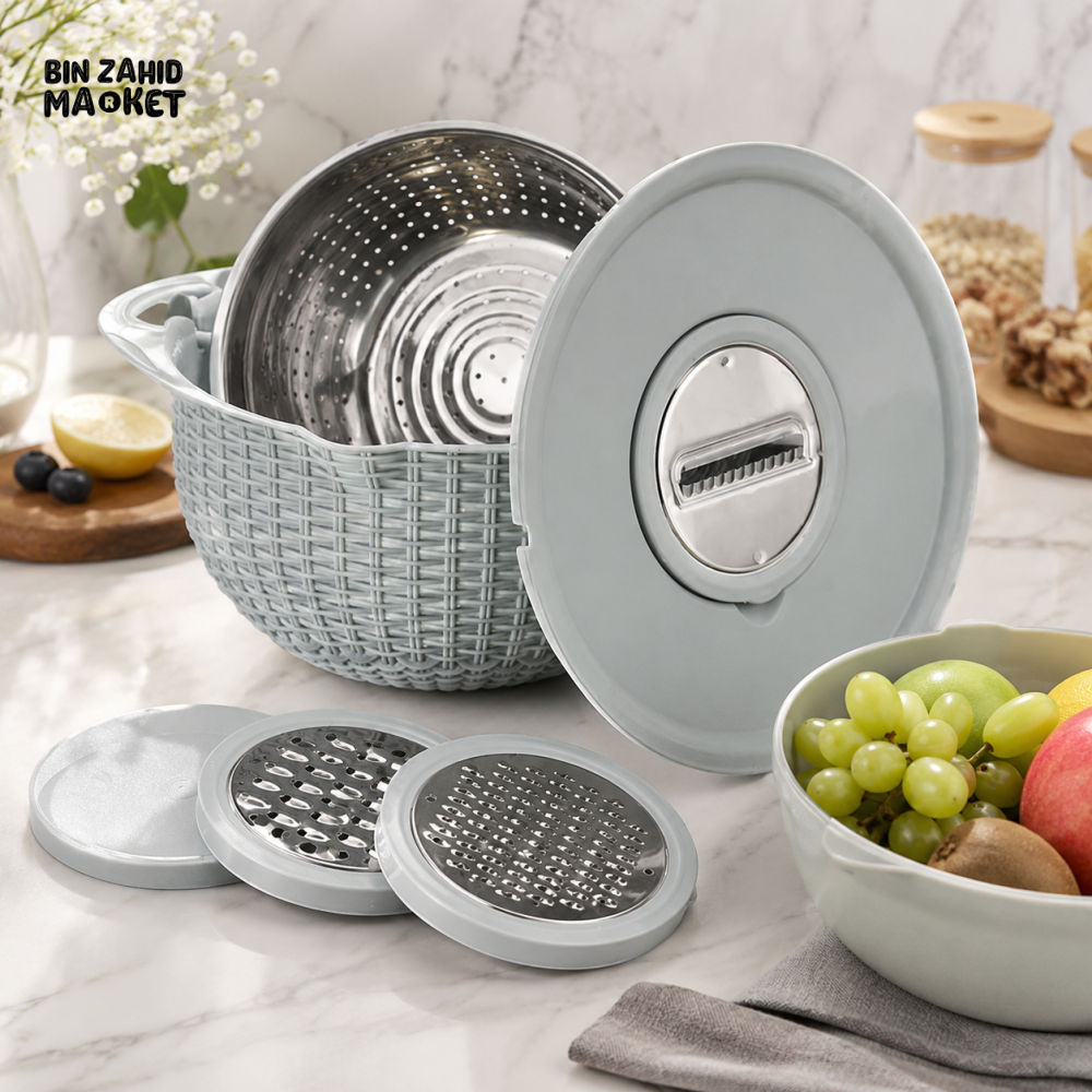 MULTIFUNCTIONAL STAINLESS STEEL STRAINER & DRAIN BASKET BOWL SET
