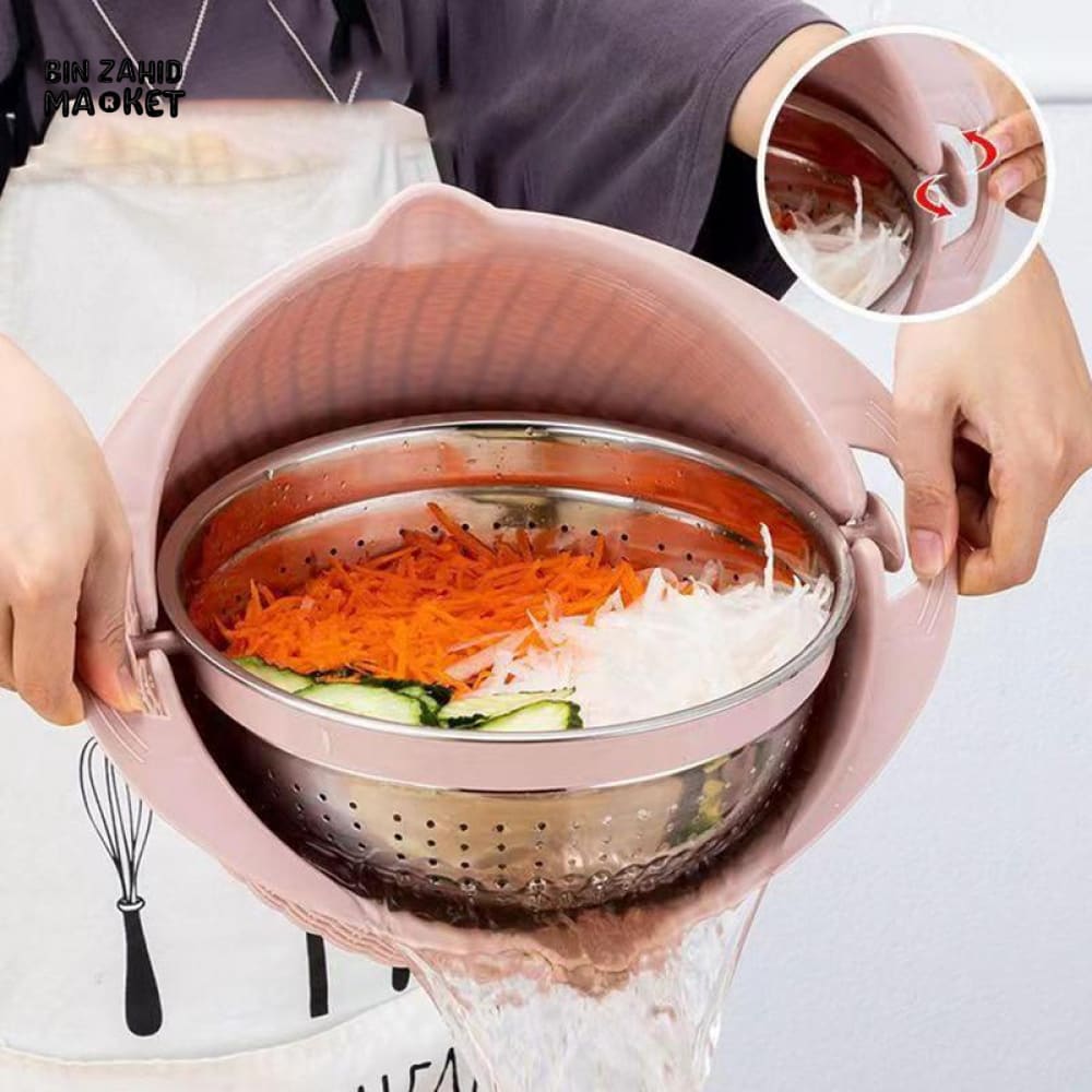 MULTIFUNCTIONAL STAINLESS STEEL STRAINER & DRAIN BASKET BOWL SET