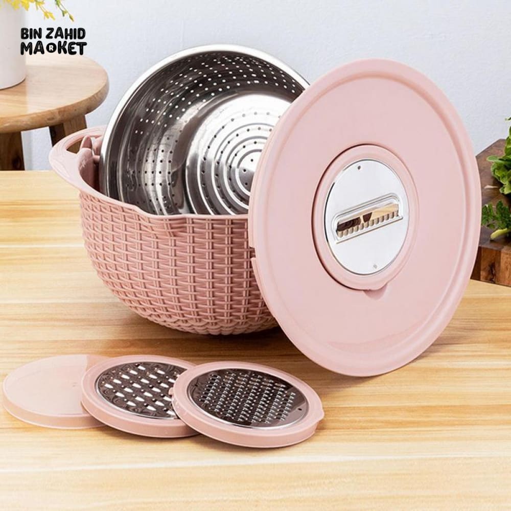 MULTIFUNCTIONAL STAINLESS STEEL STRAINER & DRAIN BASKET BOWL SET