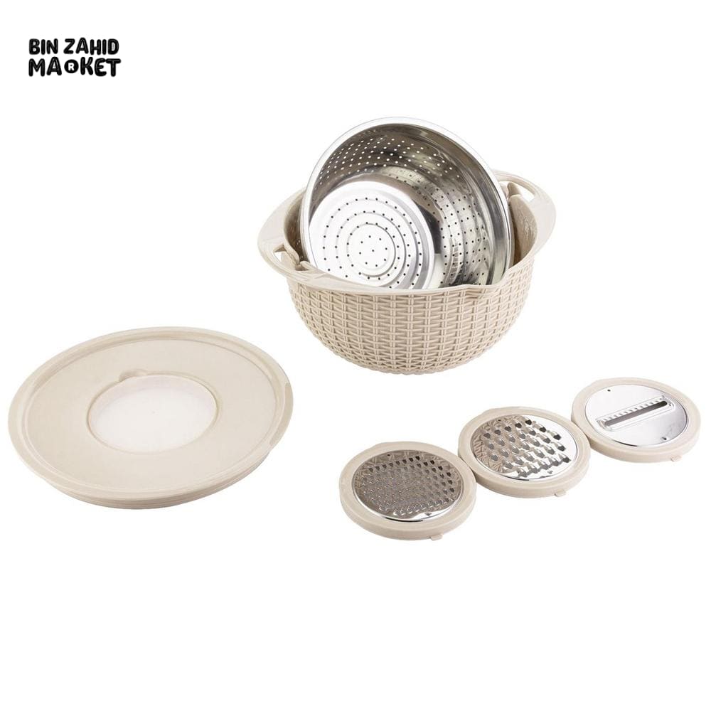 MULTIFUNCTIONAL STAINLESS STEEL STRAINER & DRAIN BASKET BOWL SET