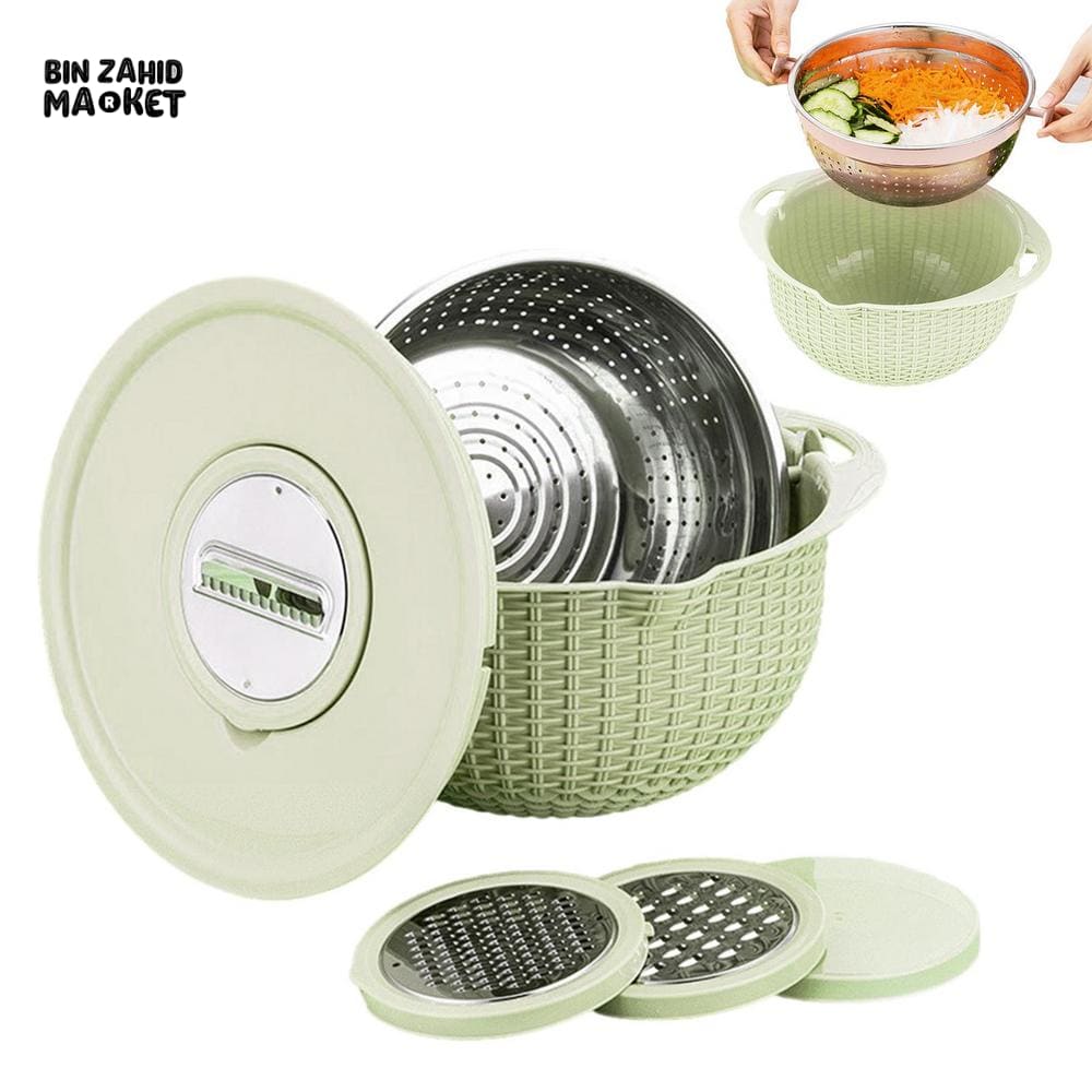 MULTIFUNCTIONAL STAINLESS STEEL STRAINER & DRAIN BASKET BOWL SET