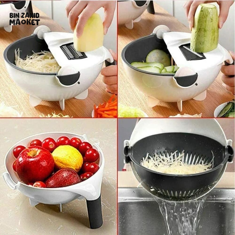 MULTIFUNCTIONAL VEGETABLE CUTTER WITH DRAIN BASKET