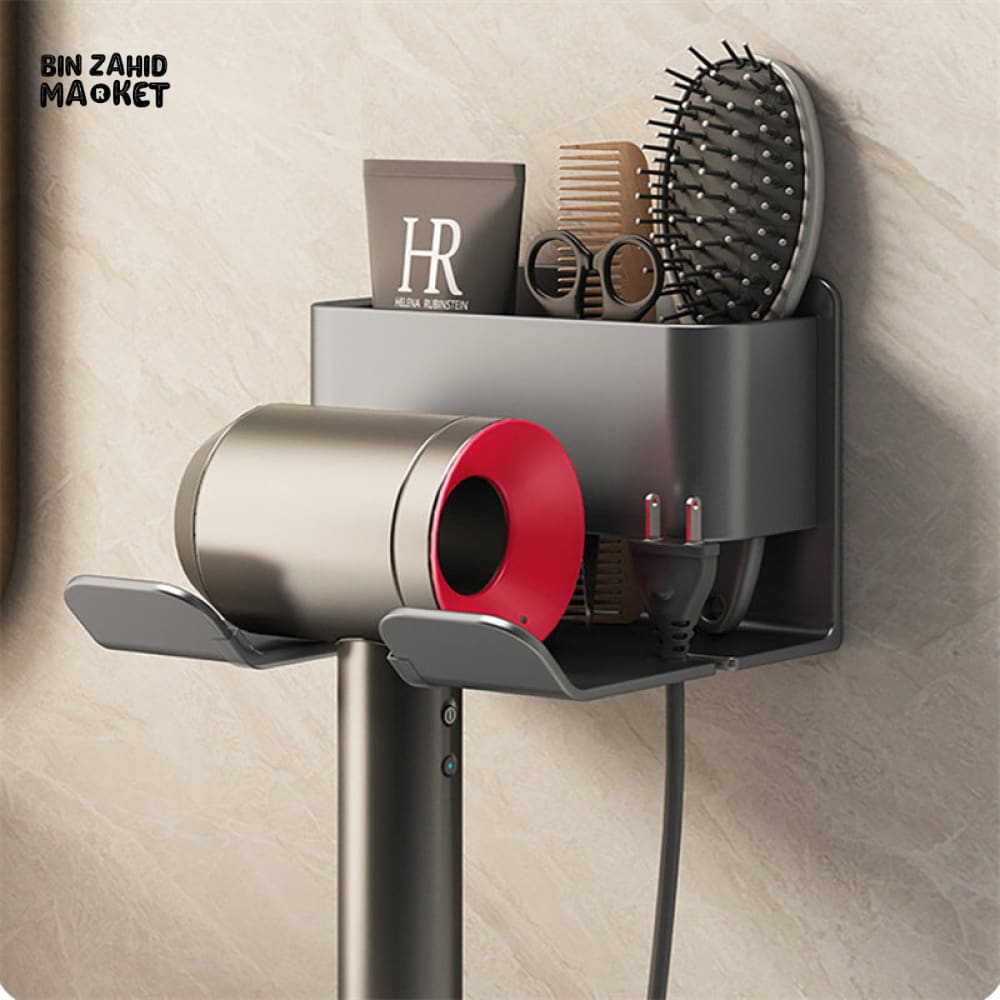 MULTIFUNCTIONAL WALL MOUNT HAIR DRYER & BATHROOM ORGANIZER