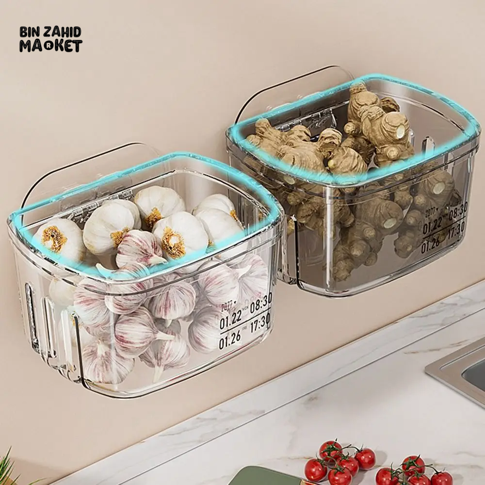 MULTIFUNCTIONAL WALL-MOUNTED STORAGE BASKET – PLASTIC DURABLE SPACE-SAVING VEGETABLE ORGANIZER