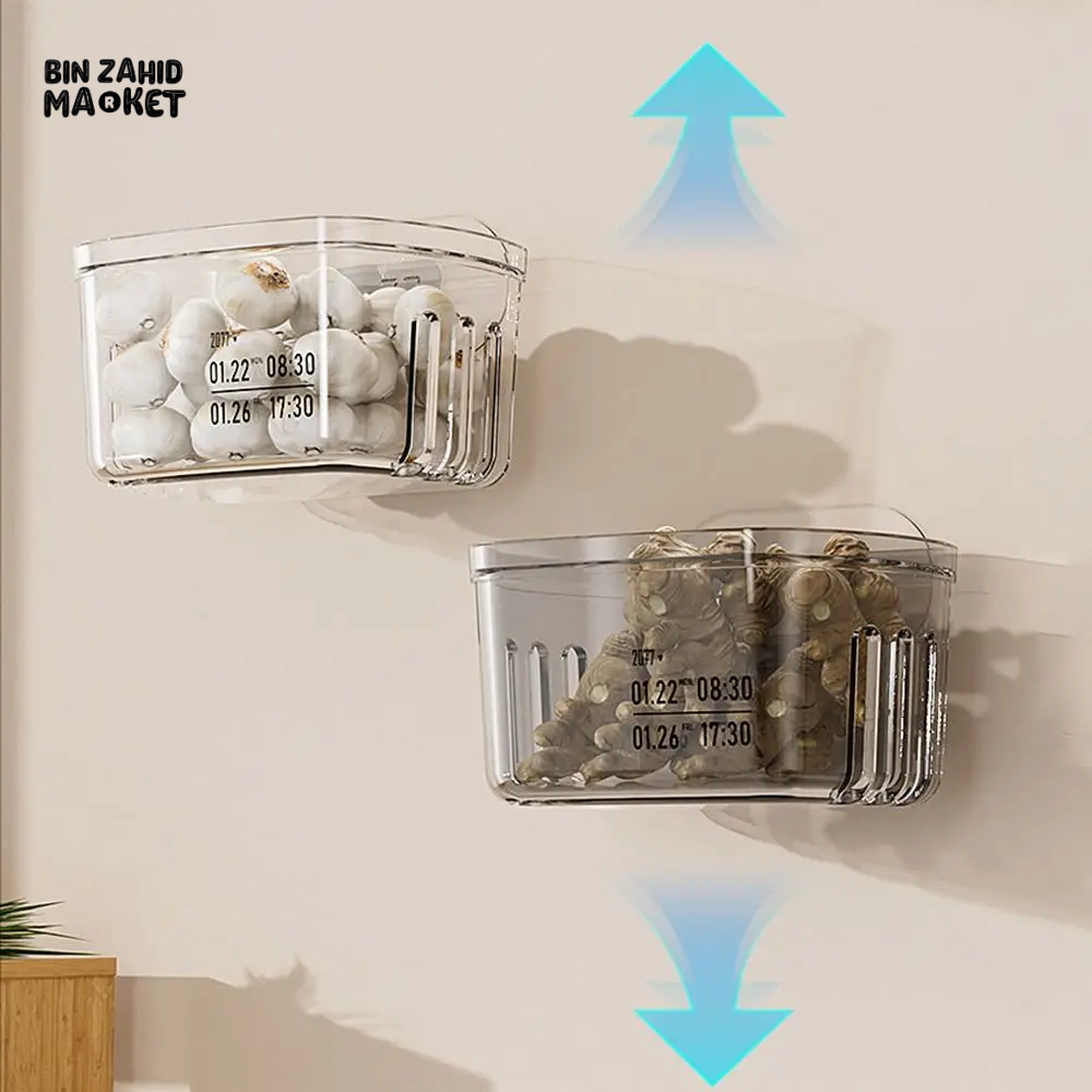 MULTIFUNCTIONAL WALL-MOUNTED STORAGE BASKET – PLASTIC DURABLE SPACE-SAVING VEGETABLE ORGANIZER