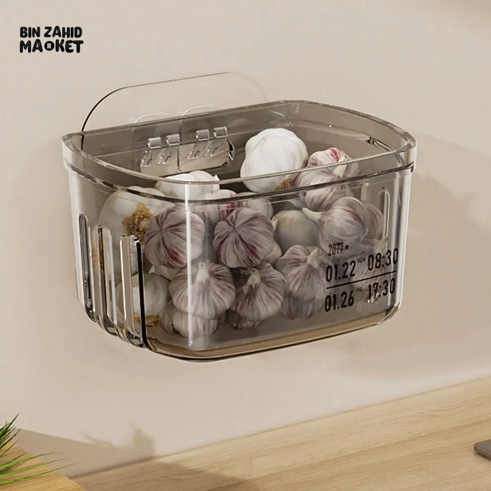 MULTIFUNCTIONAL WALL-MOUNTED STORAGE BASKET – PLASTIC DURABLE SPACE-SAVING VEGETABLE ORGANIZER