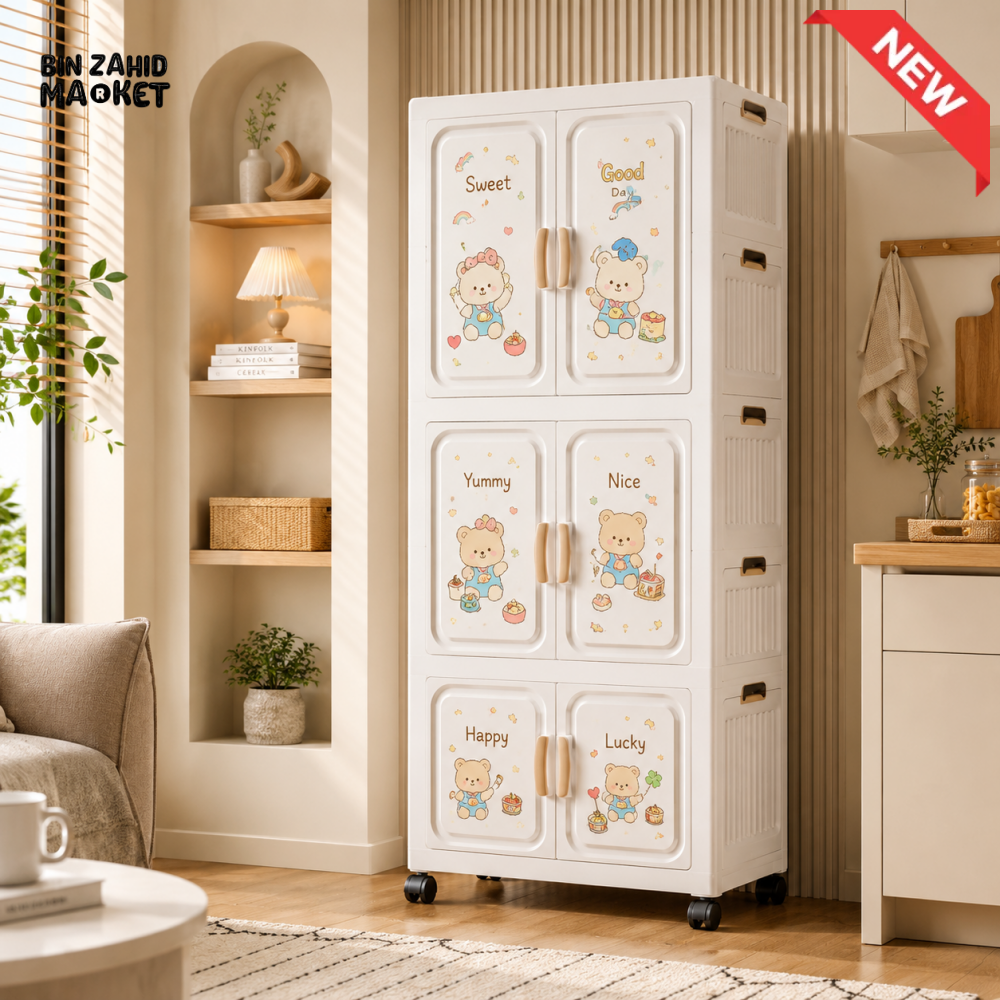 MULTILAYER KIDS STORAGE WARDROBE CABINET