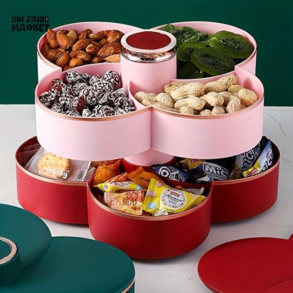 MULTIPLE COMPARTMENTS ROTATING DRY FRUIT TRAY