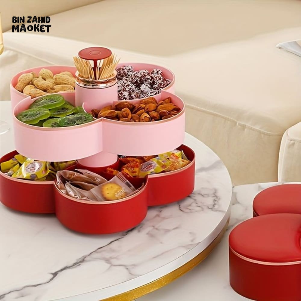 MULTIPLE COMPARTMENTS ROTATING DRY FRUIT TRAY