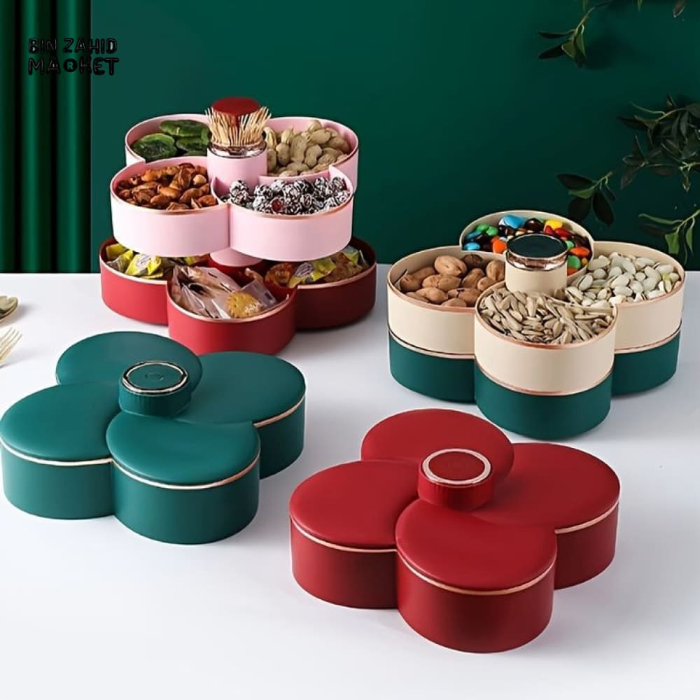 MULTIPLE COMPARTMENTS ROTATING DRY FRUIT TRAY
