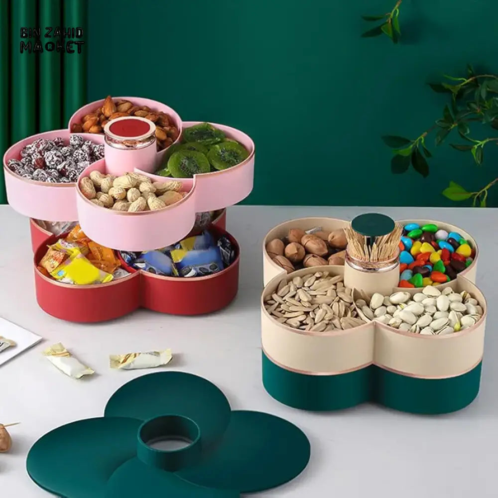 MULTIPLE COMPARTMENTS ROTATING DRY FRUIT TRAY