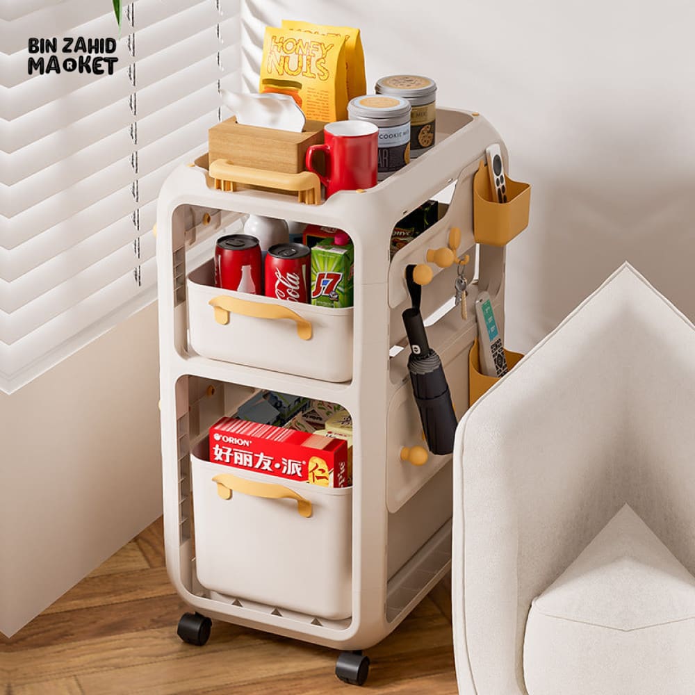 MULTIPURPOSE MOVABLE STORAGE ORGANIZER CART - 3 LAYER