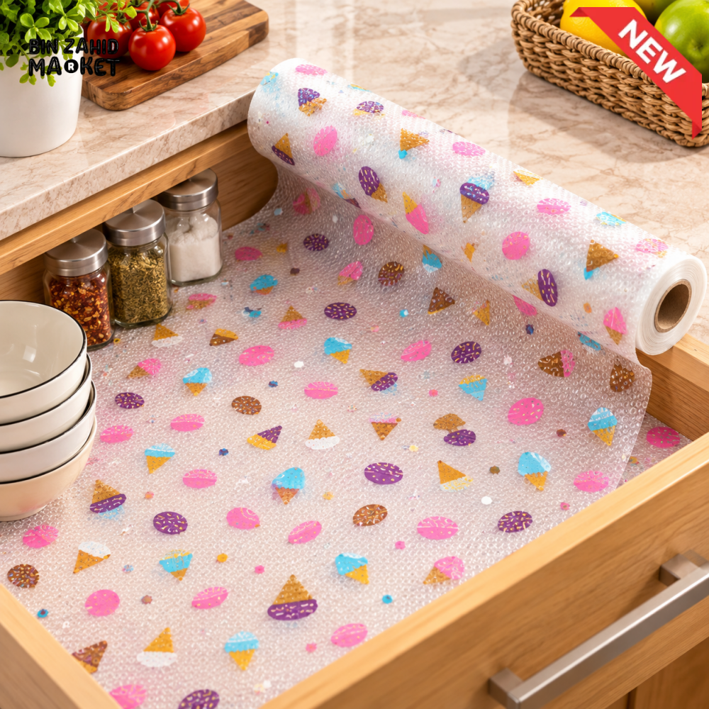 MULTIPURPOSE PRINTED WATERPROOF ANTI-SLIP DRAWER & SHELF LINER ROLL