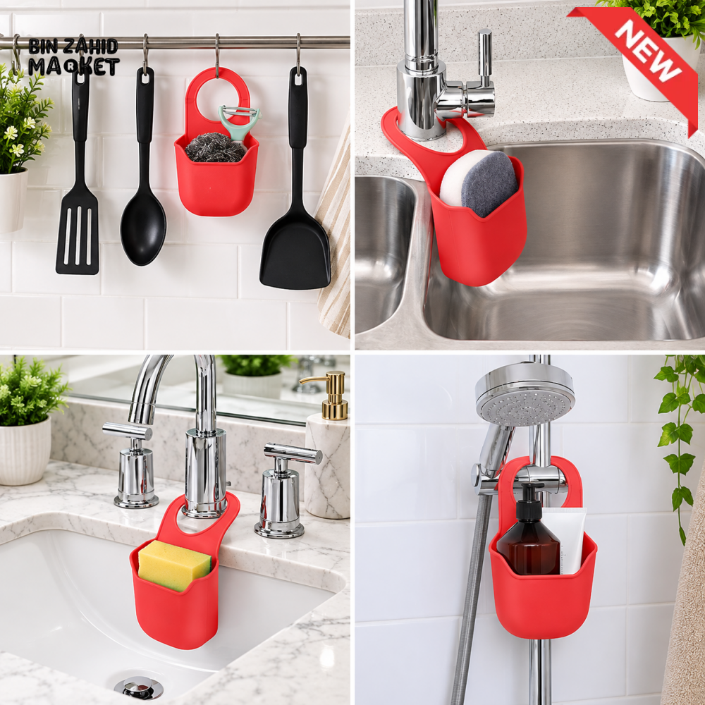 MULTIPURPOSE SILICONE HANGING SINK CADDY & STORAGE ORGANIZER