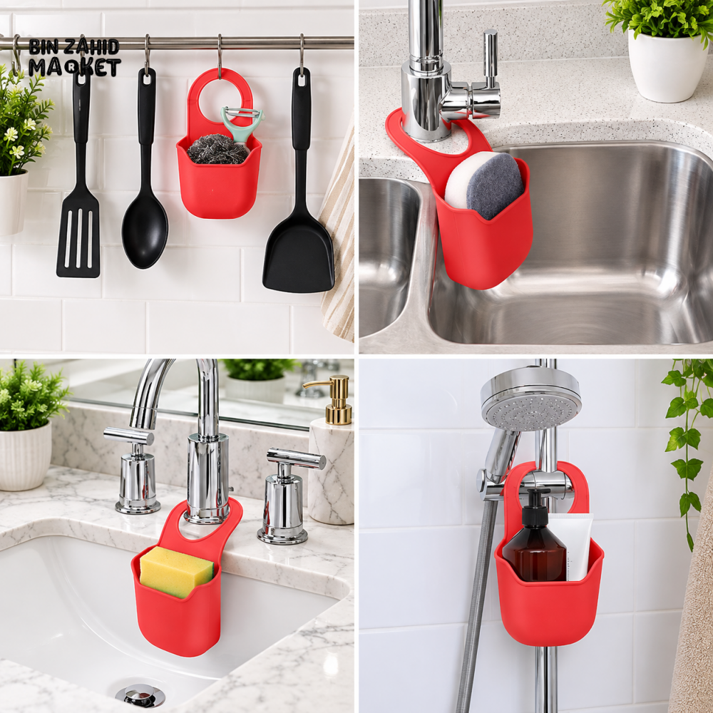 MULTIPURPOSE SILICONE HANGING SINK CADDY & STORAGE ORGANIZER