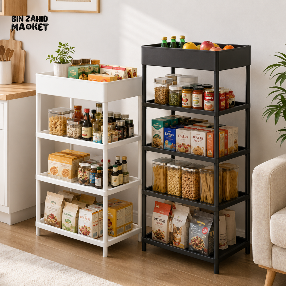 MULTIPURPOSE STORAGE ORGANIZER RACK - 4 LAYER - Trolleys & Racks