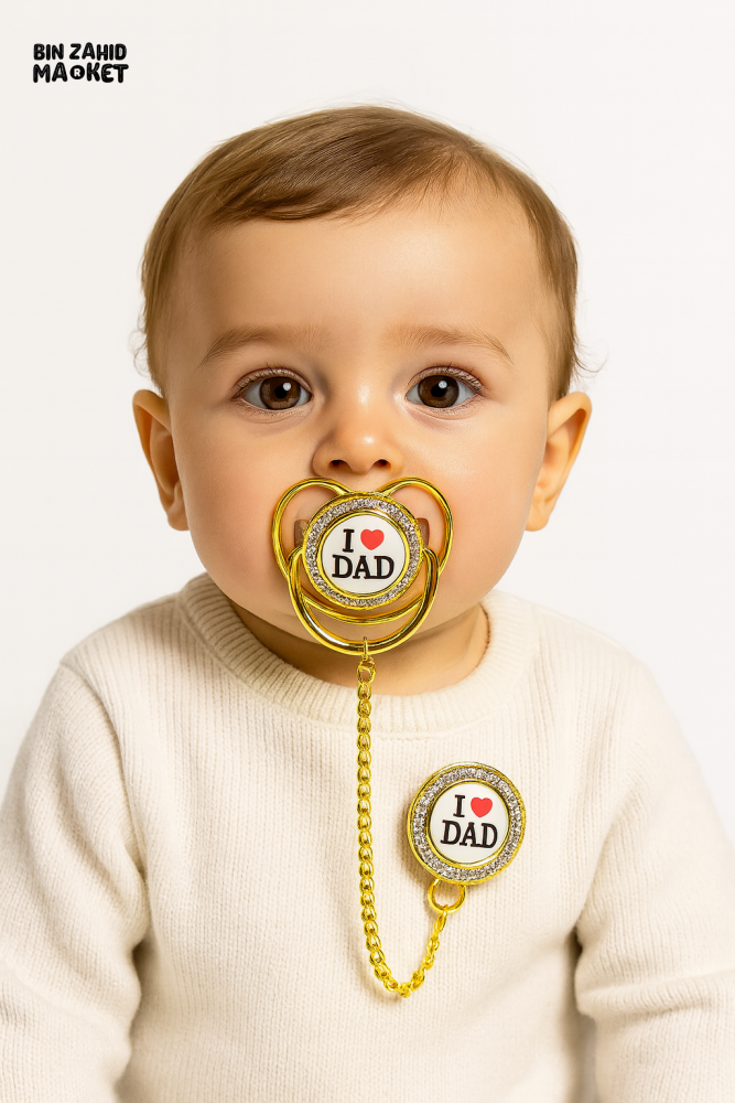 MUMLOVE BABY BLING PACIFIER SET DAD