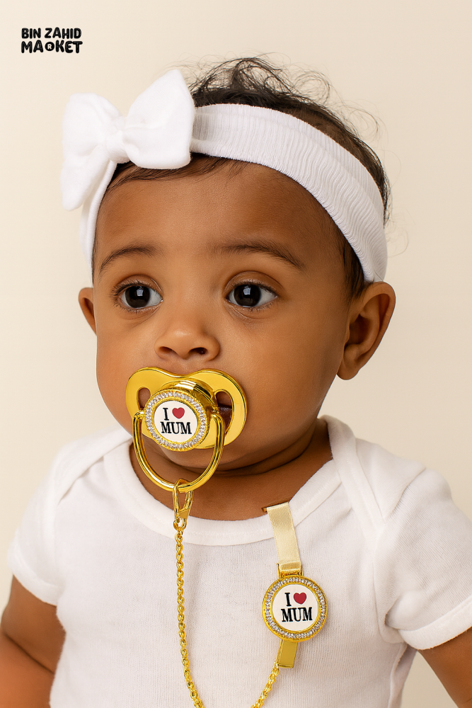 MUMLOVE BABY BLING PACIFIER SET MUM