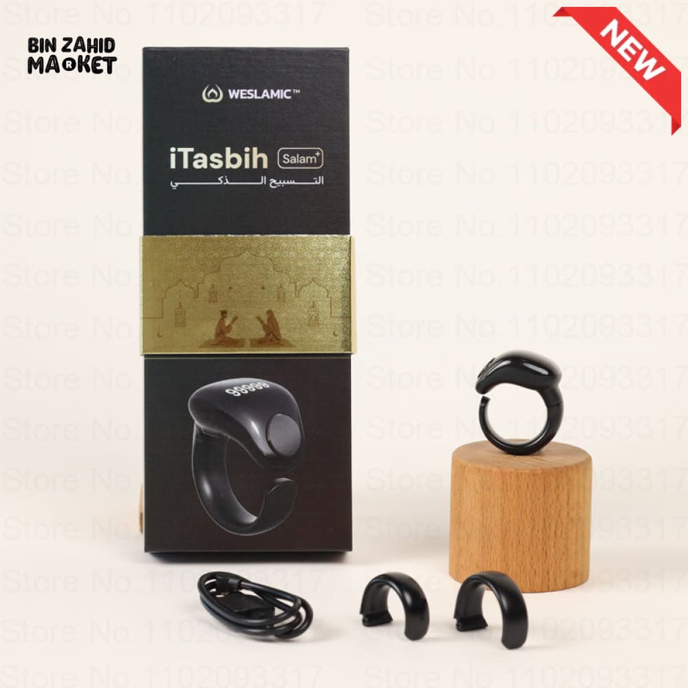 MUSLIM SMART TASBEEH ZIKR RING – DIGITAL ISLAMIC PRAYER COUNTER WITH REMINDER & MAGNETIC CHARGING