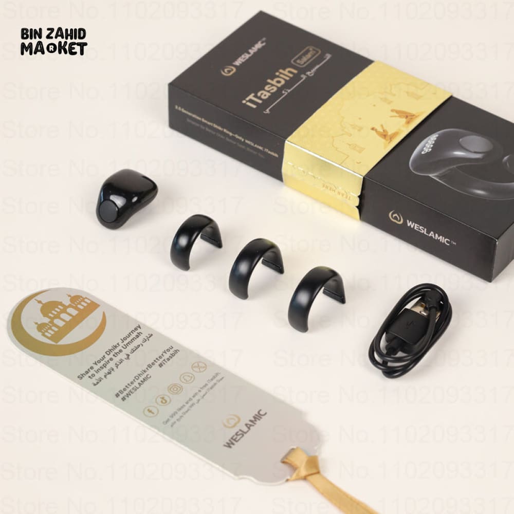 MUSLIM SMART TASBEEH ZIKR RING – DIGITAL ISLAMIC PRAYER COUNTER WITH REMINDER & MAGNETIC CHARGING