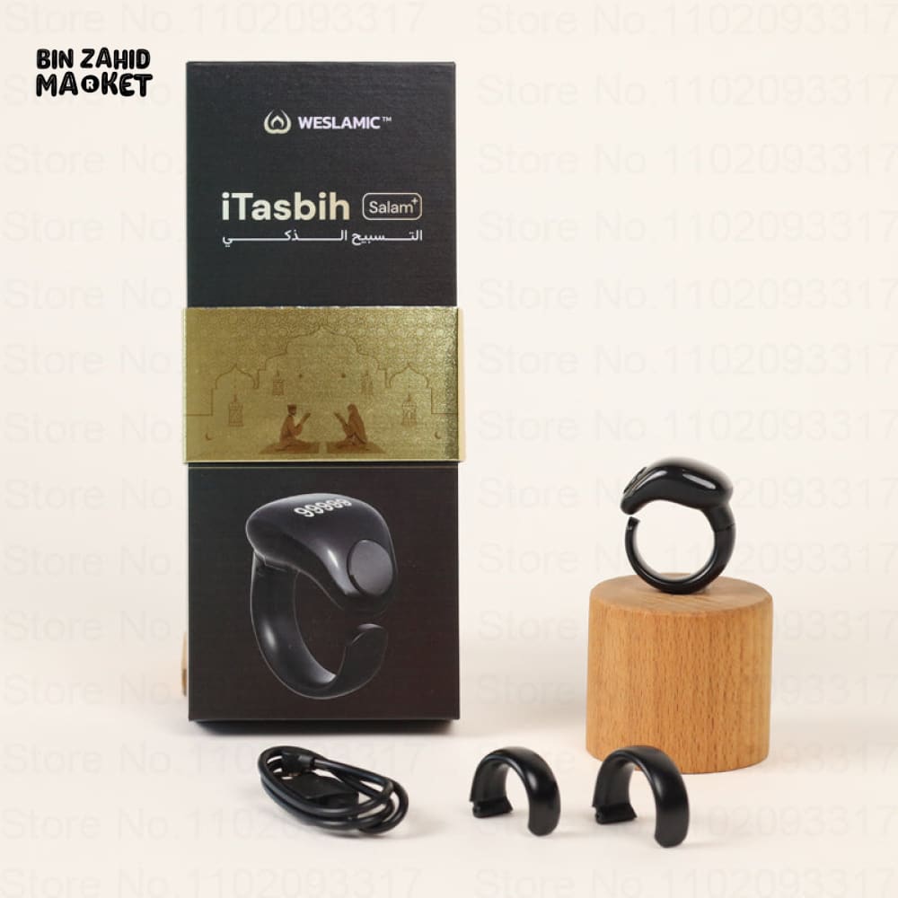 MUSLIM SMART TASBEEH ZIKR RING – DIGITAL ISLAMIC PRAYER COUNTER WITH REMINDER & MAGNETIC CHARGING
