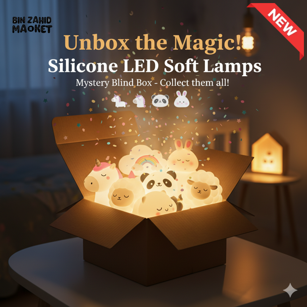 SURPRISE BOX CUTE SILICONE LED NIGHT LIGHT USB RECHARGEABLE TOUCH CONTROL