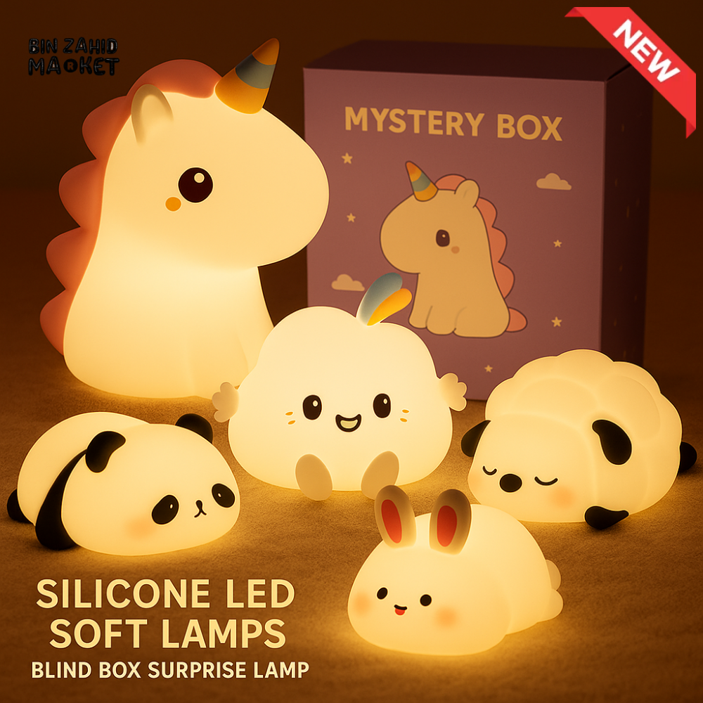SURPRISE BOX CUTE SILICONE LED NIGHT LIGHT USB RECHARGEABLE TOUCH CONTROL
