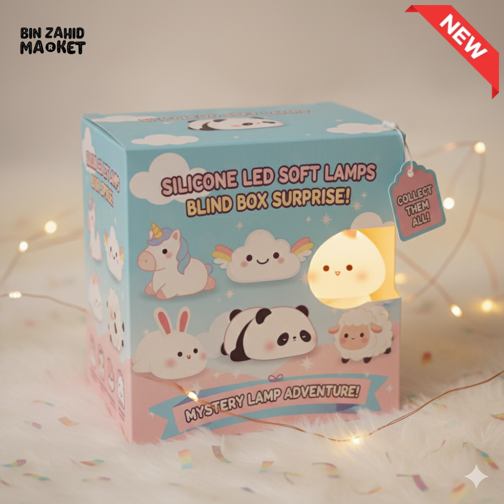 SURPRISE BOX CUTE SILICONE LED NIGHT LIGHT USB RECHARGEABLE TOUCH CONTROL