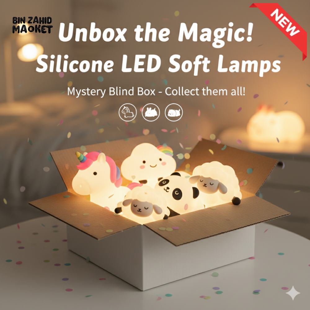 SURPRISE BOX CUTE SILICONE LED NIGHT LIGHT USB RECHARGEABLE TOUCH CONTROL