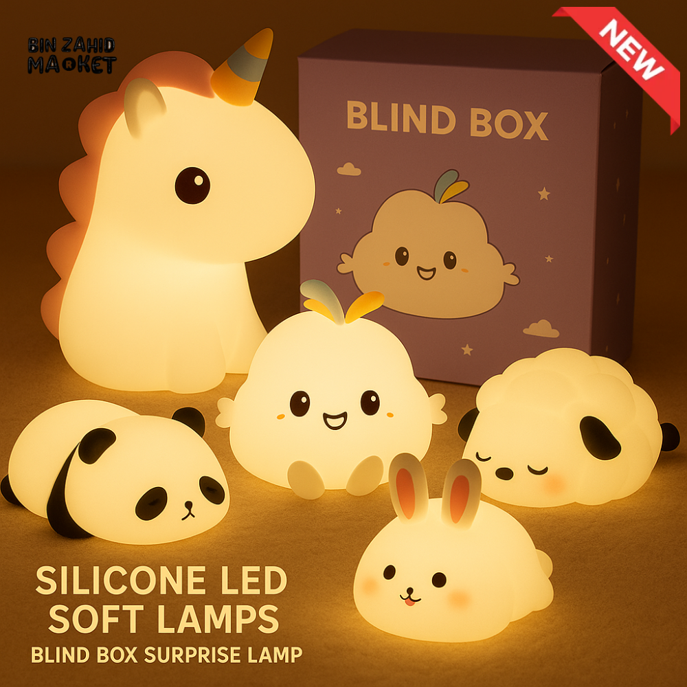 SURPRISE BOX CUTE SILICONE LED NIGHT LIGHT USB RECHARGEABLE TOUCH CONTROL