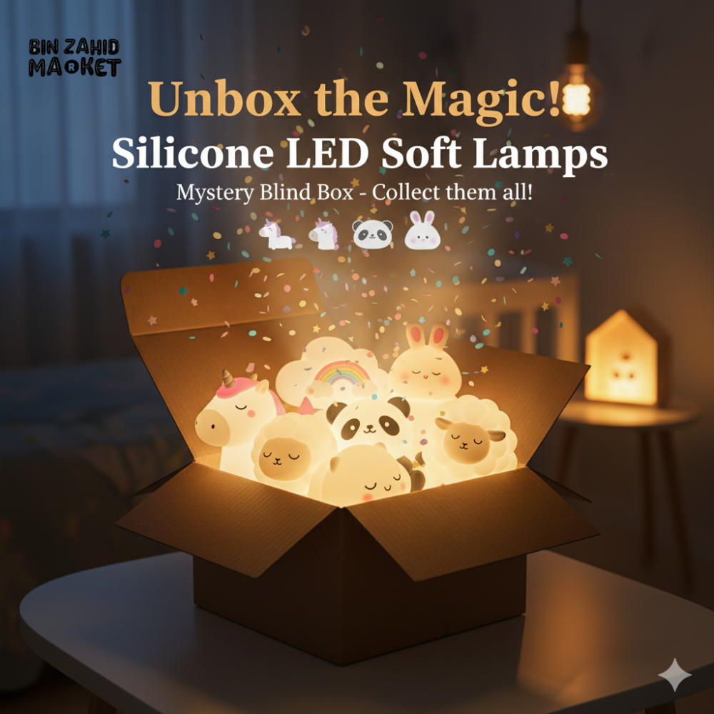 SURPRISE BOX CUTE SILICONE LED NIGHT LIGHT USB RECHARGEABLE TOUCH CONTROL