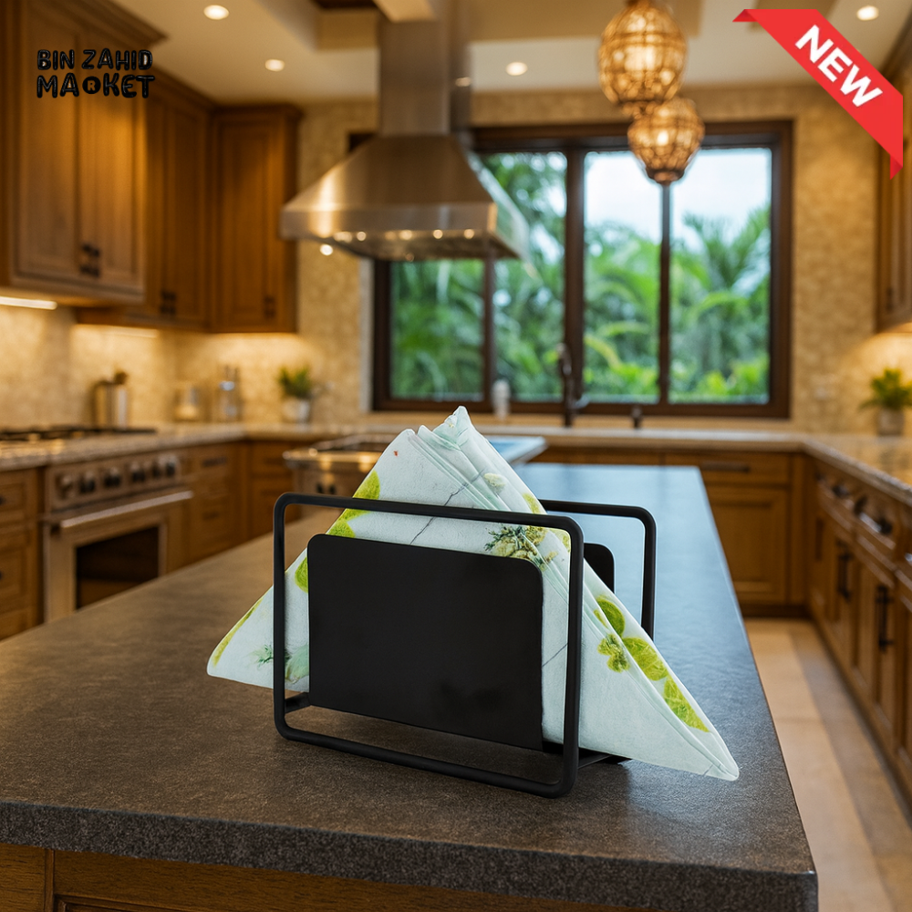 NAPKIN HOLDER FOR LUXUR KITCHEN COUNTER – MODERN BLACK METAL YM 5215B