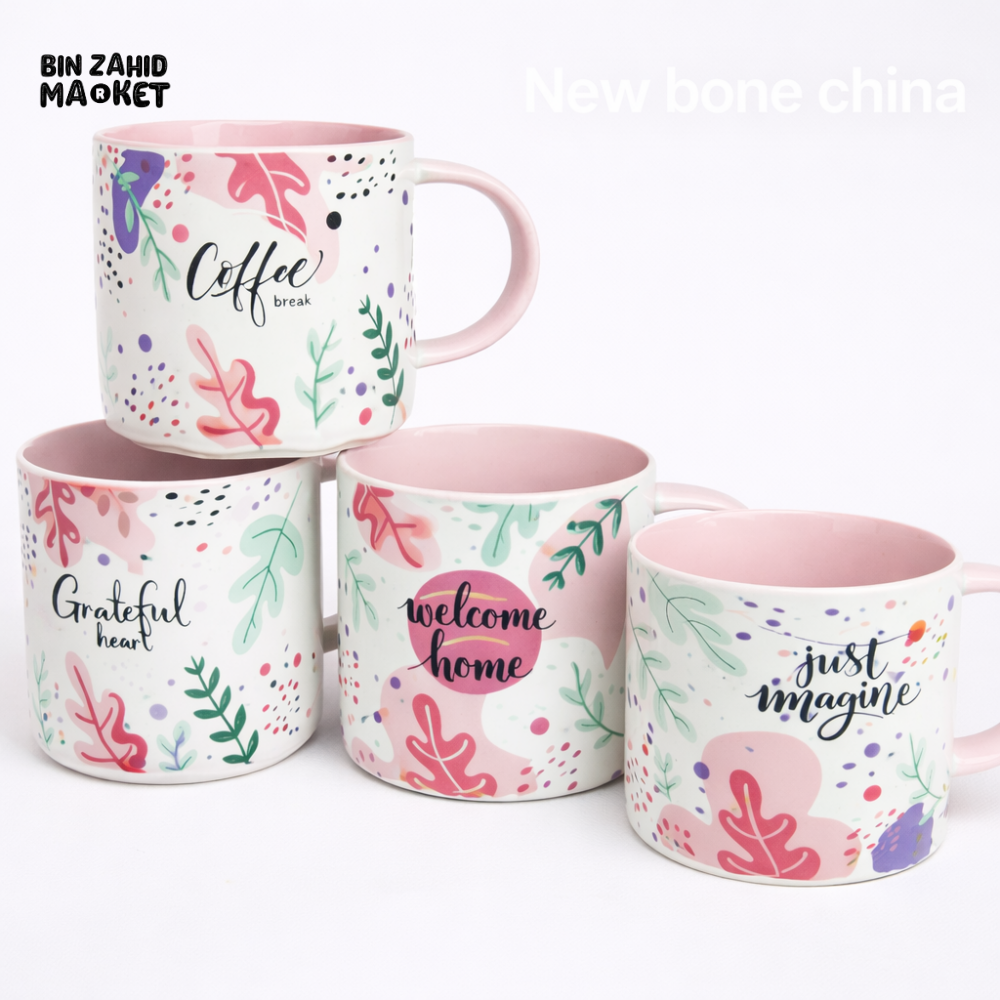 NEW BONE CHINA CERAMIC MUG – PASTEL FLORAL COFFEE & TEA CUPS