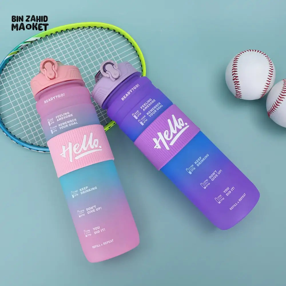 NEW GRADIENT COLOR LARGE CAPACITY SPORTS WATER BOTTLE 700 ML– OUTDOOR PORTABLE HANDLE STRAW CUP LEAKPROOF SEALED MATTE SPACE CUP